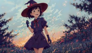 Preview wallpaper girl, hat, dress, gloves, anime