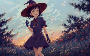 Preview wallpaper girl, hat, dress, gloves, anime