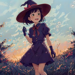 Preview wallpaper girl, hat, dress, gloves, anime