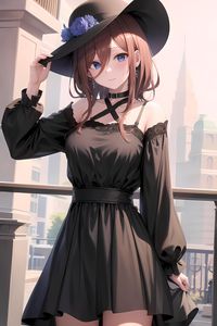 Preview wallpaper girl, hat, dress, smile, anime, art