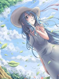 Preview wallpaper girl, hat, dress, anime, art