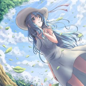 Preview wallpaper girl, hat, dress, anime, art