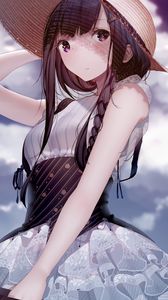 Preview wallpaper girl, hat, dress, anime