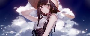 Preview wallpaper girl, hat, dress, anime