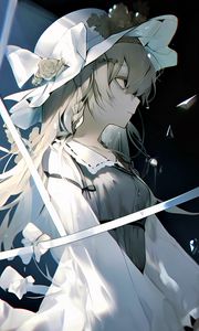 Preview wallpaper girl, hat, dress, ribbon, anime