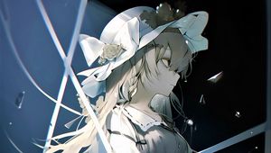 Preview wallpaper girl, hat, dress, ribbon, anime