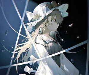 Preview wallpaper girl, hat, dress, ribbon, anime