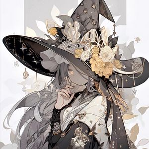 Preview wallpaper girl, hat, flowers, jewelry, anime