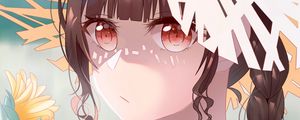 Preview wallpaper girl, hat, glance, summer, anime