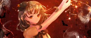 Preview wallpaper girl, hat, glance, anime