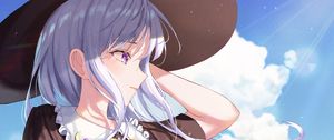 Preview wallpaper girl, hat, hair, anime