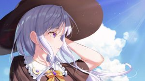 Preview wallpaper girl, hat, hair, anime