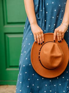 Preview wallpaper girl, hat, hands, style