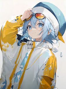 Preview wallpaper girl, hat, jacket, sunglasses, anime