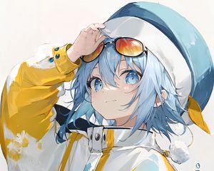 Preview wallpaper girl, hat, jacket, sunglasses, anime