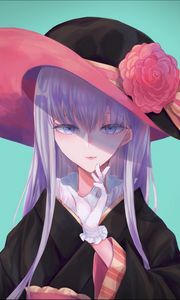 Preview wallpaper girl, hat, kimono, anime