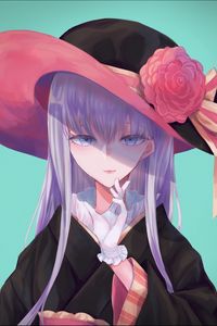 Preview wallpaper girl, hat, kimono, anime