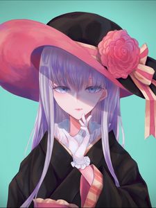 Preview wallpaper girl, hat, kimono, anime