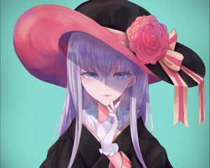 Preview wallpaper girl, hat, kimono, anime