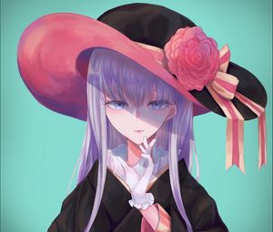 Preview wallpaper girl, hat, kimono, anime
