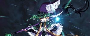 Preview wallpaper girl, hat, magician, staff, anime, art