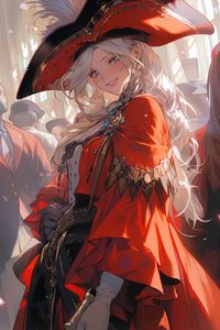 Preview wallpaper girl, hat, masquerade, anime