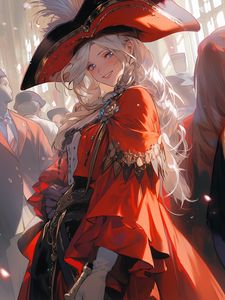 Preview wallpaper girl, hat, masquerade, anime