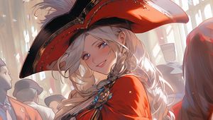 Preview wallpaper girl, hat, masquerade, anime