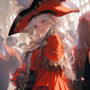 Preview wallpaper girl, hat, masquerade, anime