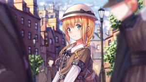 Preview wallpaper girl, hat, pigtails, dress, anime