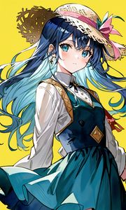 Preview wallpaper girl, hat, portrait, dress, anime