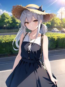 Preview wallpaper girl, hat, smile, anime