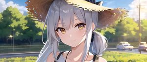 Preview wallpaper girl, hat, smile, anime