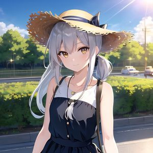 Preview wallpaper girl, hat, smile, anime