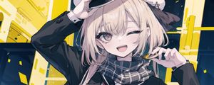 Preview wallpaper girl, hat, smile, pose, art, anime