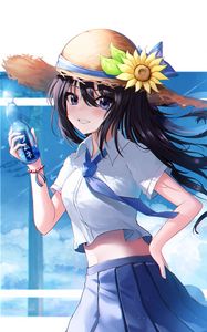 Preview wallpaper girl, hat, smile, happy, anime, art