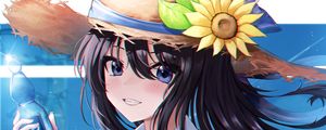 Preview wallpaper girl, hat, smile, happy, anime, art