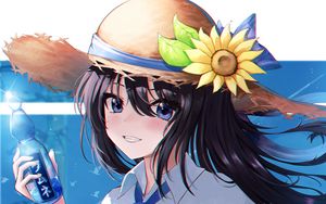 Preview wallpaper girl, hat, smile, happy, anime, art