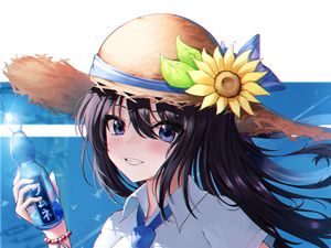 Preview wallpaper girl, hat, smile, happy, anime, art