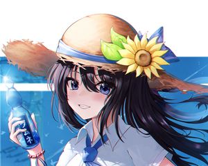 Preview wallpaper girl, hat, smile, happy, anime, art