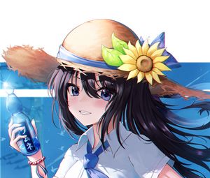 Preview wallpaper girl, hat, smile, happy, anime, art