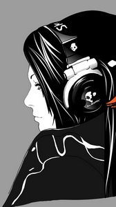 Preview wallpaper girl, headphones, a vector