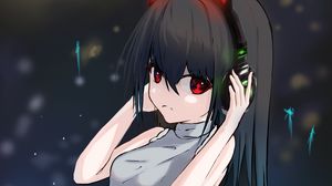 Preview wallpaper girl, headphones, anime