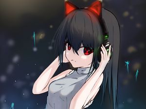 Preview wallpaper girl, headphones, anime