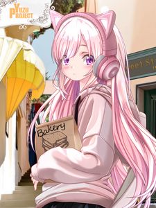 Preview wallpaper girl, headphones, ears, anime, art