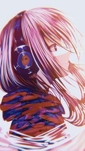 Preview wallpaper girl, headphones, music, anime