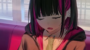 Preview wallpaper girl, headphones, sleep, art, anime