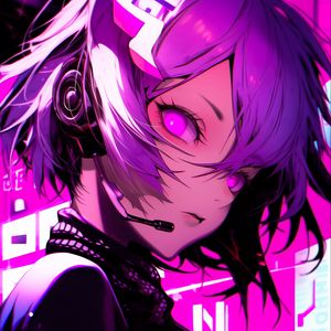 Preview wallpaper girl, headset, anime, art, purple