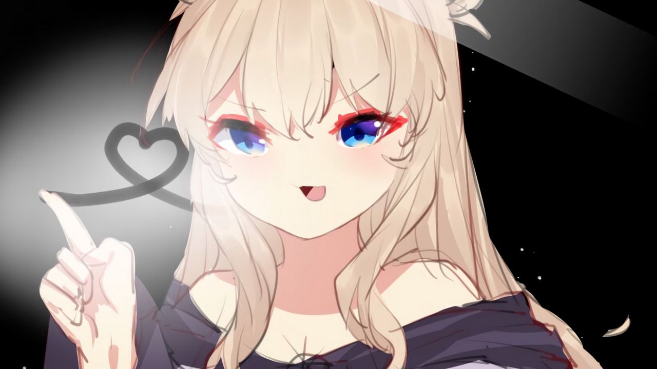 Wallpaper girl, heart, glass, anime