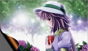 Preview wallpaper girl, heart, sadness, rain, nature, hat